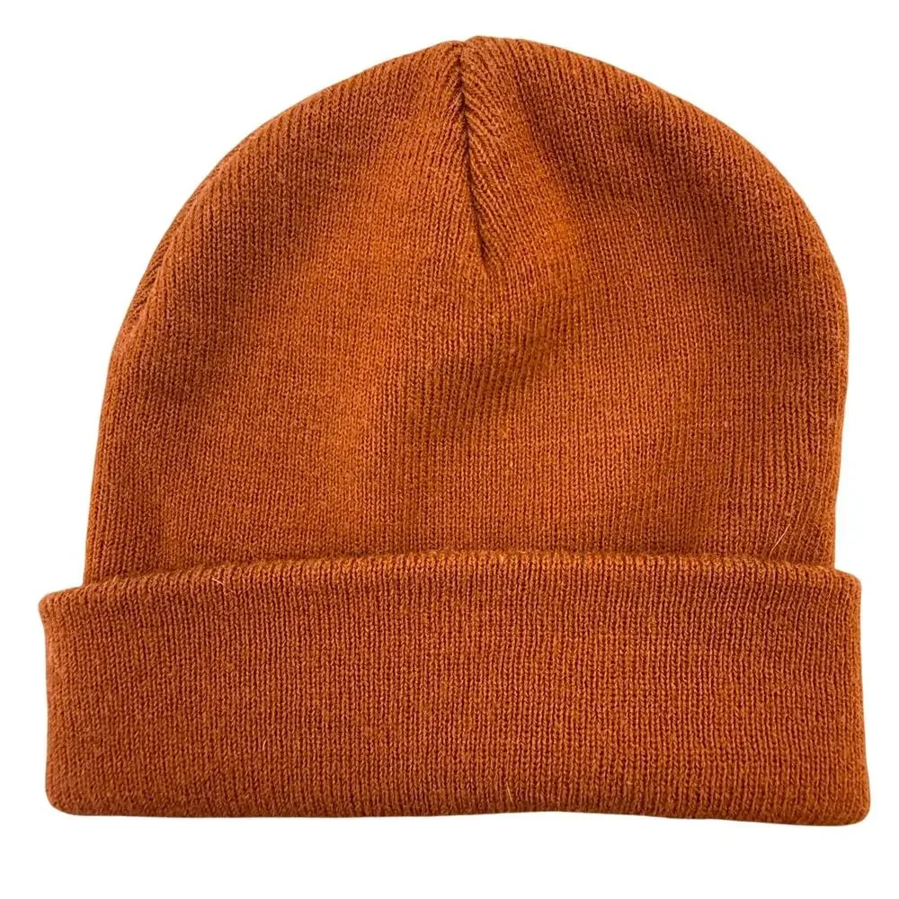 Furtalk Orange Cuffed Beanie Hat